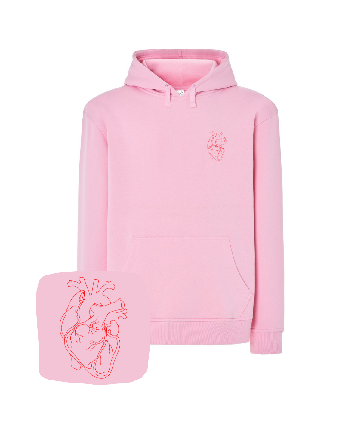 Bluza z haftem anatomicznego serca – unikalna bluza anatomicznego serca, ręczna grafika