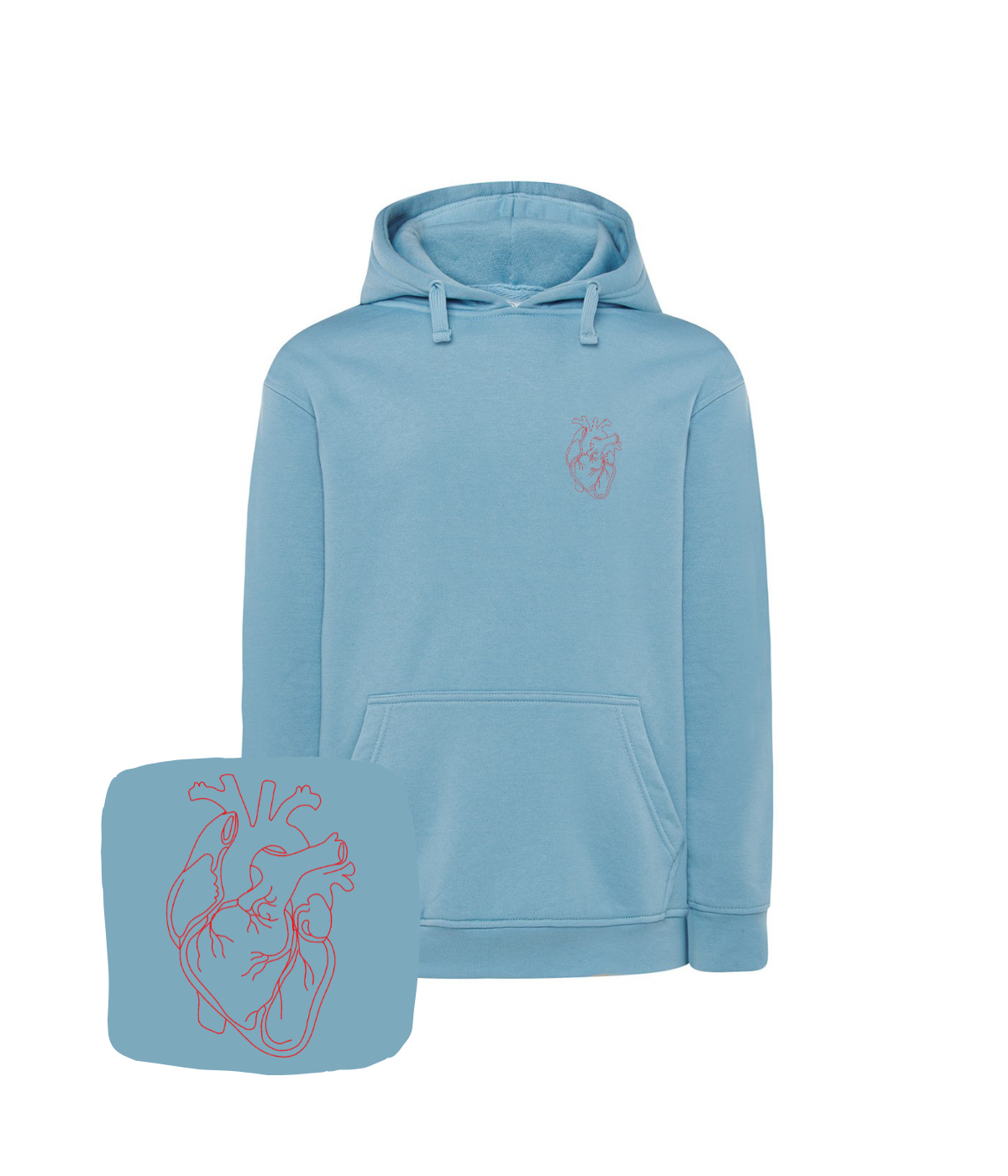 Bluza z haftem anatomicznego serca – bluza anatomicznego serca, prezent dla niej