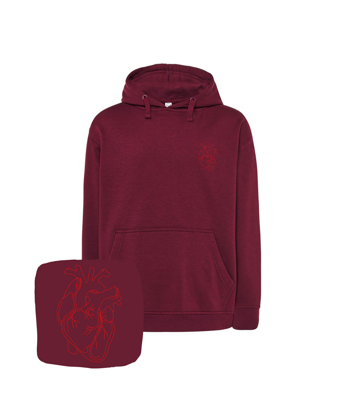 Bluza z haftem anatomicznego serca – bawełniana bluza anatomicznego serca, miękka i oddychająca