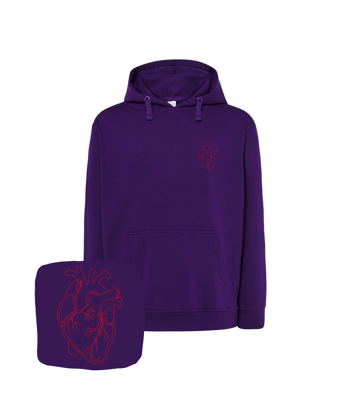 Bluza z haftem anatomicznego serca – bluza anatomicznego serca na zimę, ciepła i wygodna