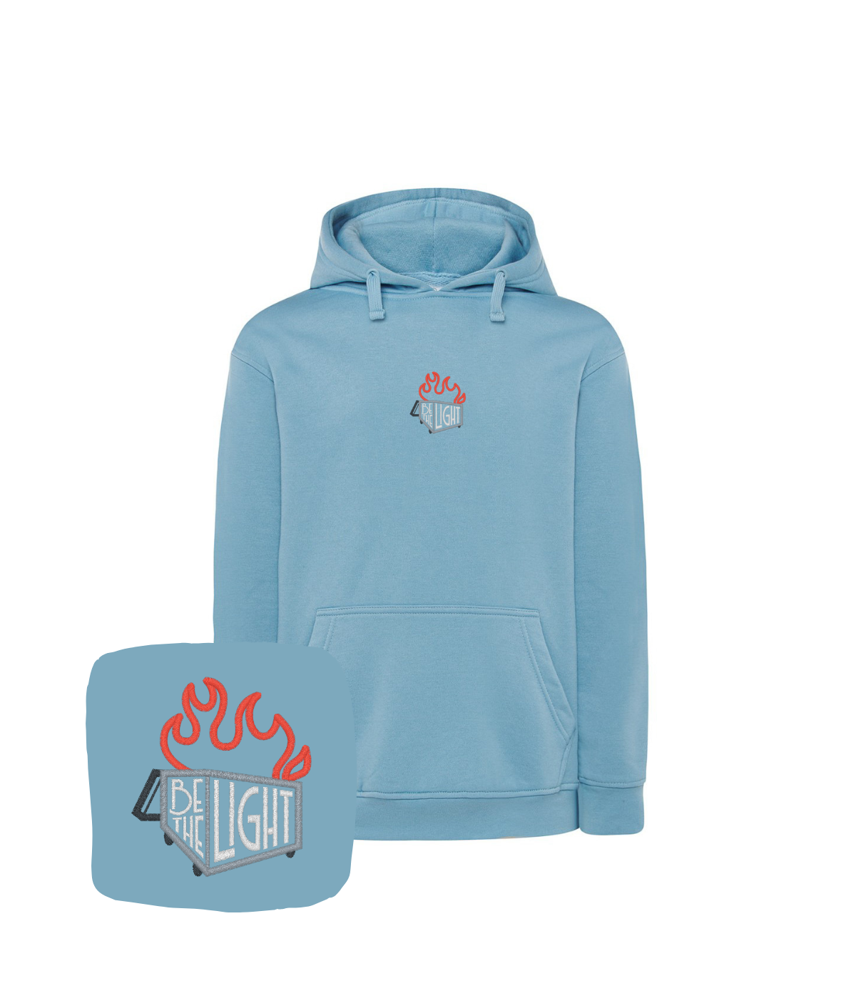 Bluza z haftem Be The Light – bluza be the light trwały nadruk, odporny na pranie