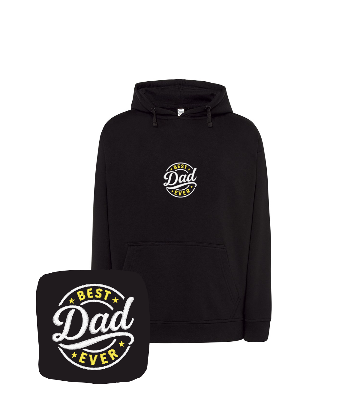 Czarna bluza męska z kapturem i haftem Best Dad Ever prezent dla taty