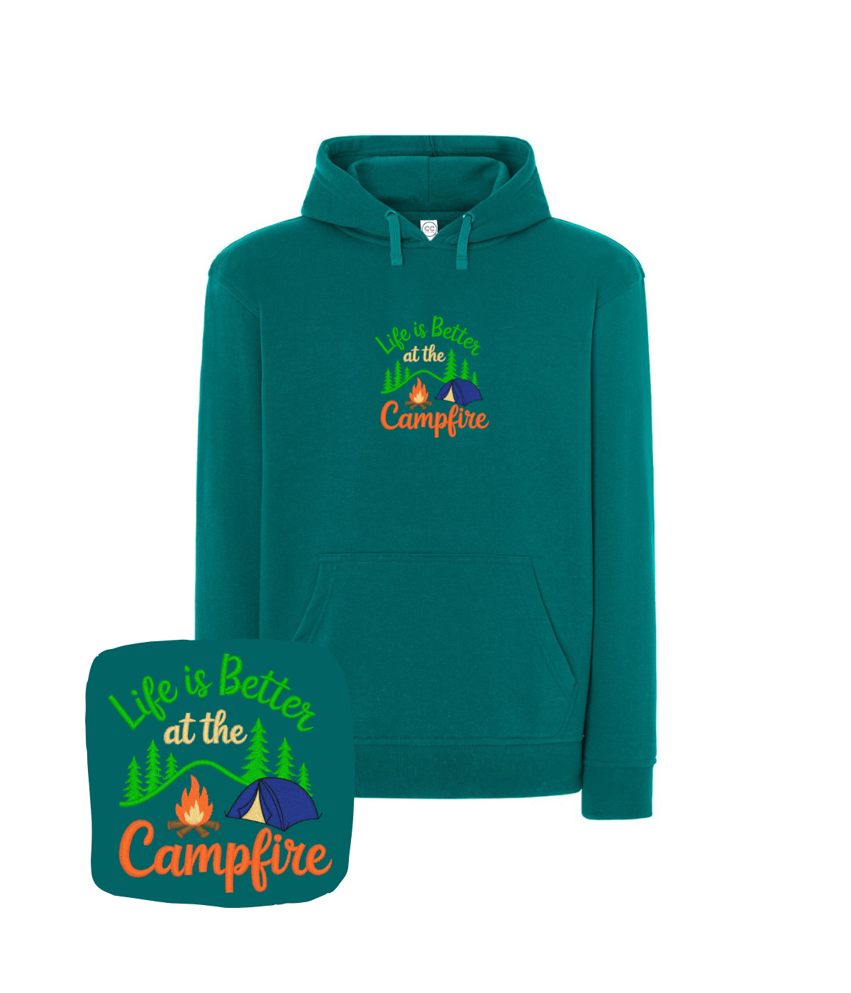 Bluza z haftem Campfire – bluza campfire slim fit, elegancki fason