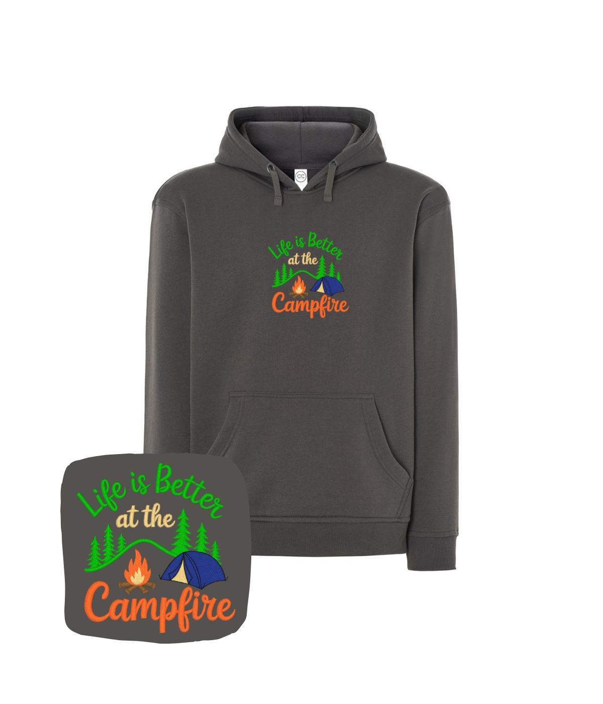 Bluza z haftem Campfire – bluza ze zdjęciem campfire przerobionego na haft komputerowy