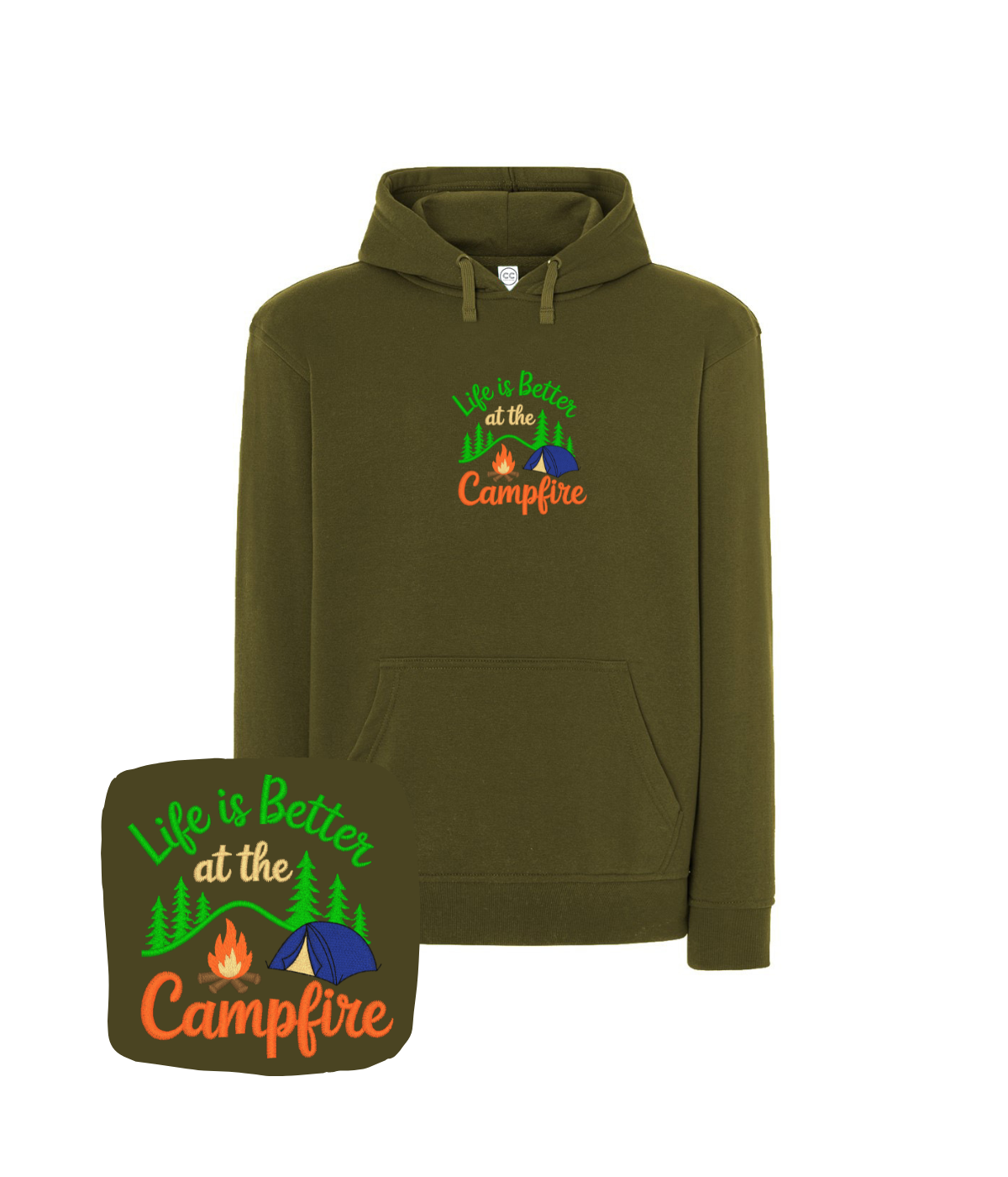 Bluza z haftem Campfire – bluza campfire z organicznej bawełny, ekologiczna