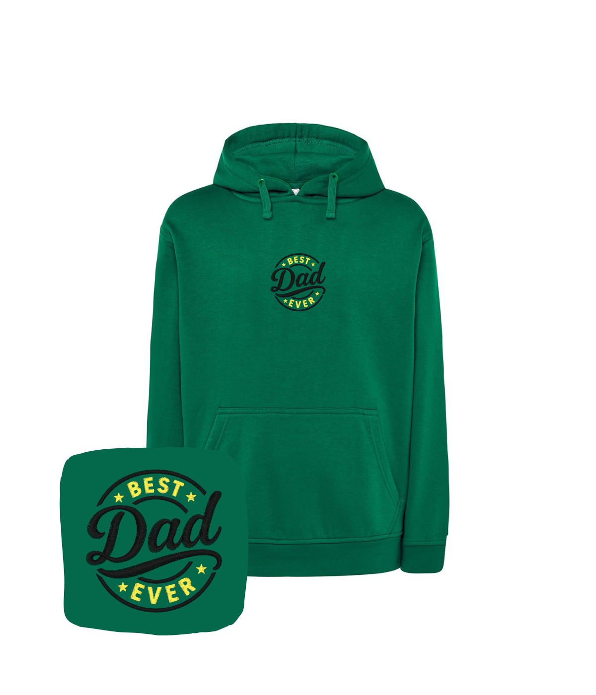 Zielona bluza męska z kieszenią haftowany wzór Best Dad Ever dla taty
