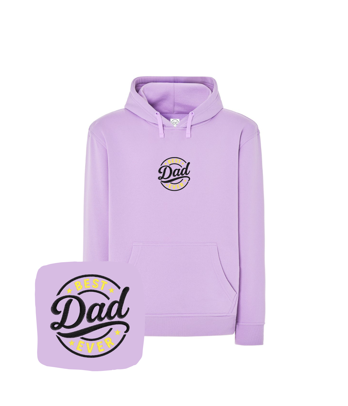 Liliowa jasnofioletowa bluza męska z haftem Best Dad Ever pomysł na prezent