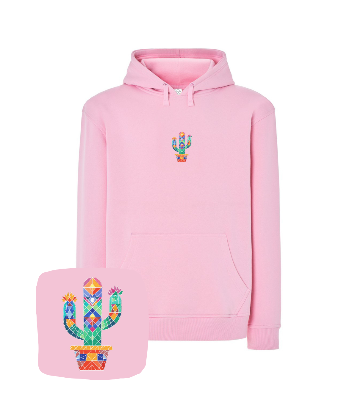 Bluza z haftem kaktusa origami – bluza kaktus-origami w wysokiej jakości bawełna