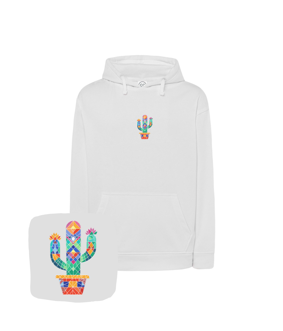 Bluza z haftem kaktusa origami – personalizowana bluza kaktus-origami, idealny prezent