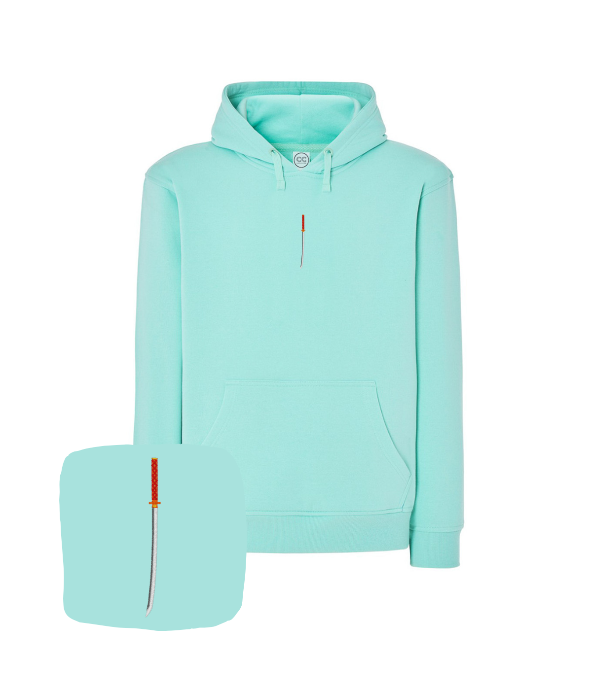 Bluza z haftem katany – bluza na prezent z motywem katana, wysoka jakość