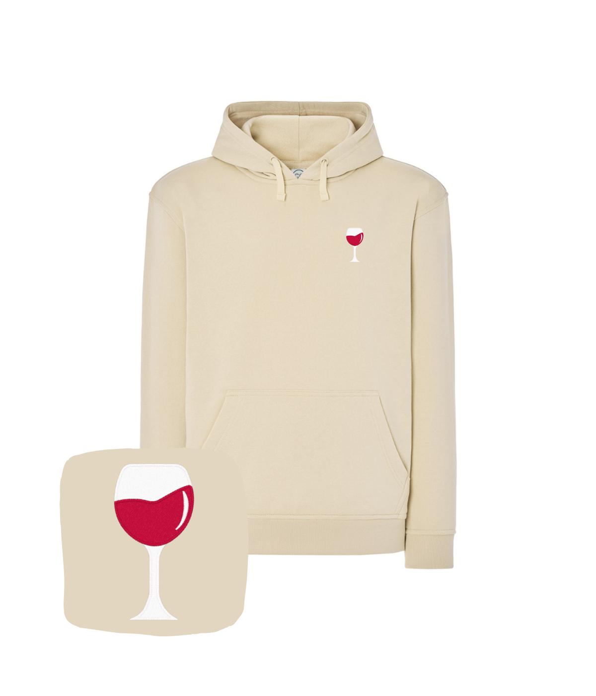 Bluza z haftem kieliszka wina – minimalistyczna bluza kieliszek wina, subtelna elegancja