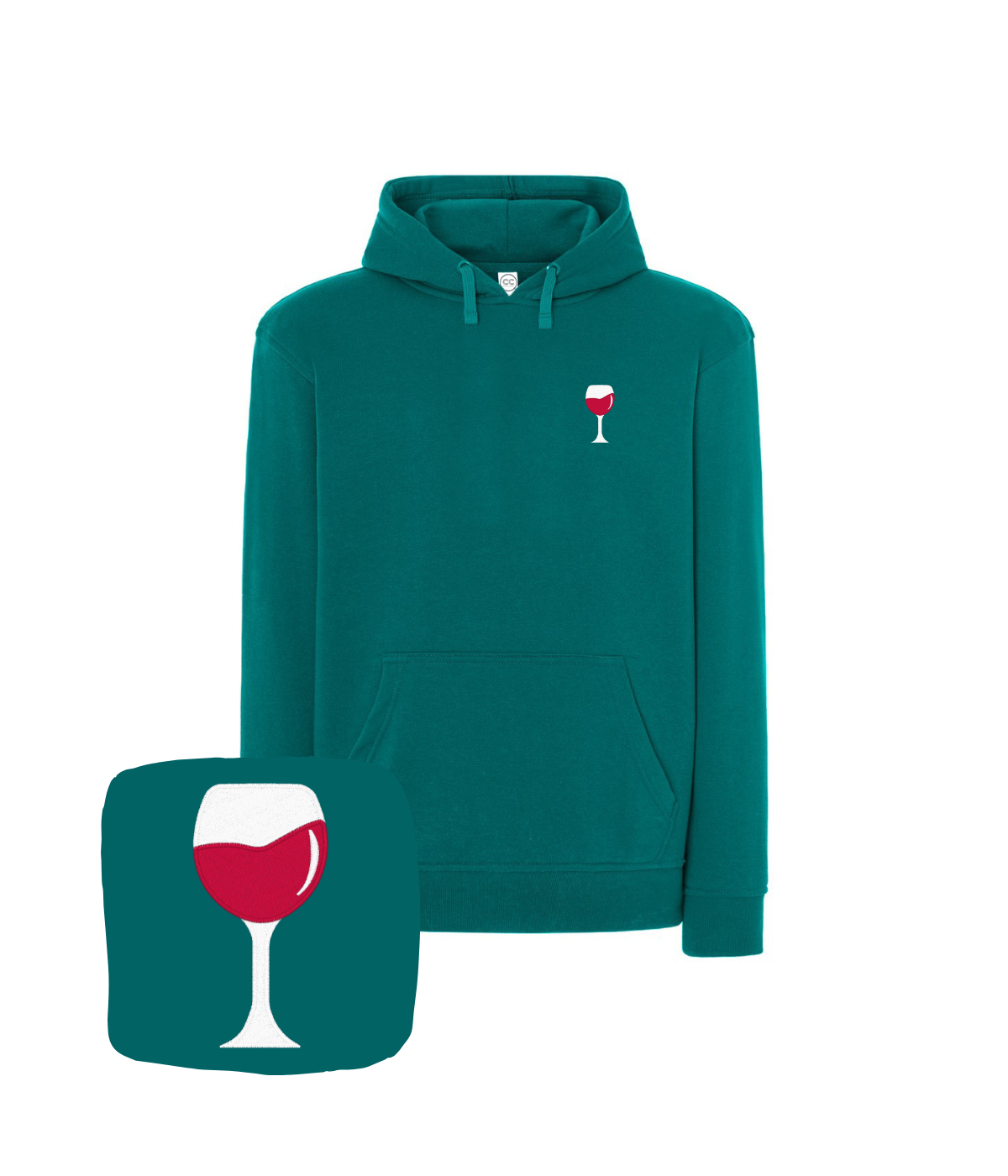 Bluza z haftem kieliszka wina – bluza z wzorem kieliszek wina, unikatowy nadruk
