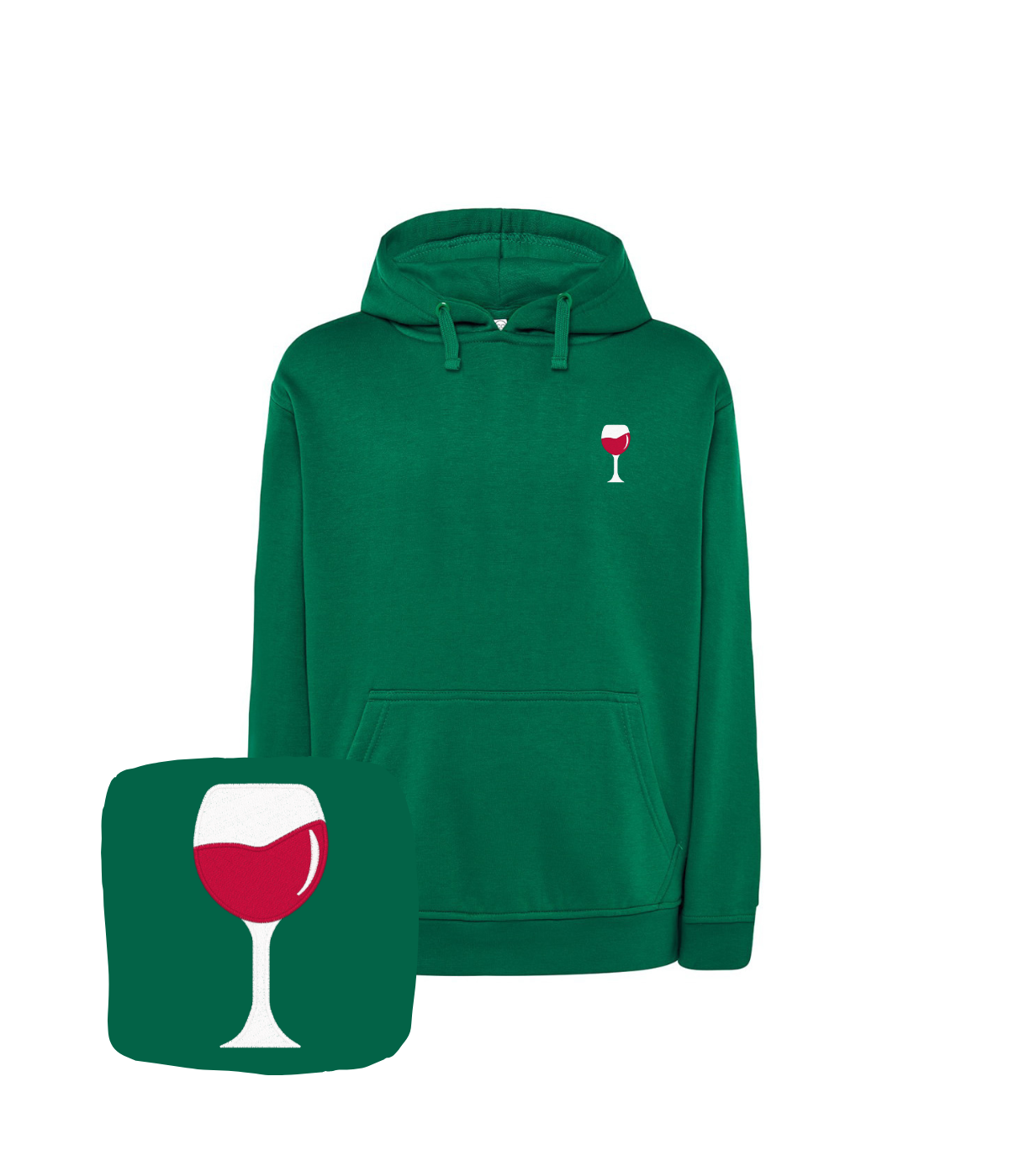 Bluza z haftem kieliszka wina – personalizowana bluza kieliszek wina, idealny prezent