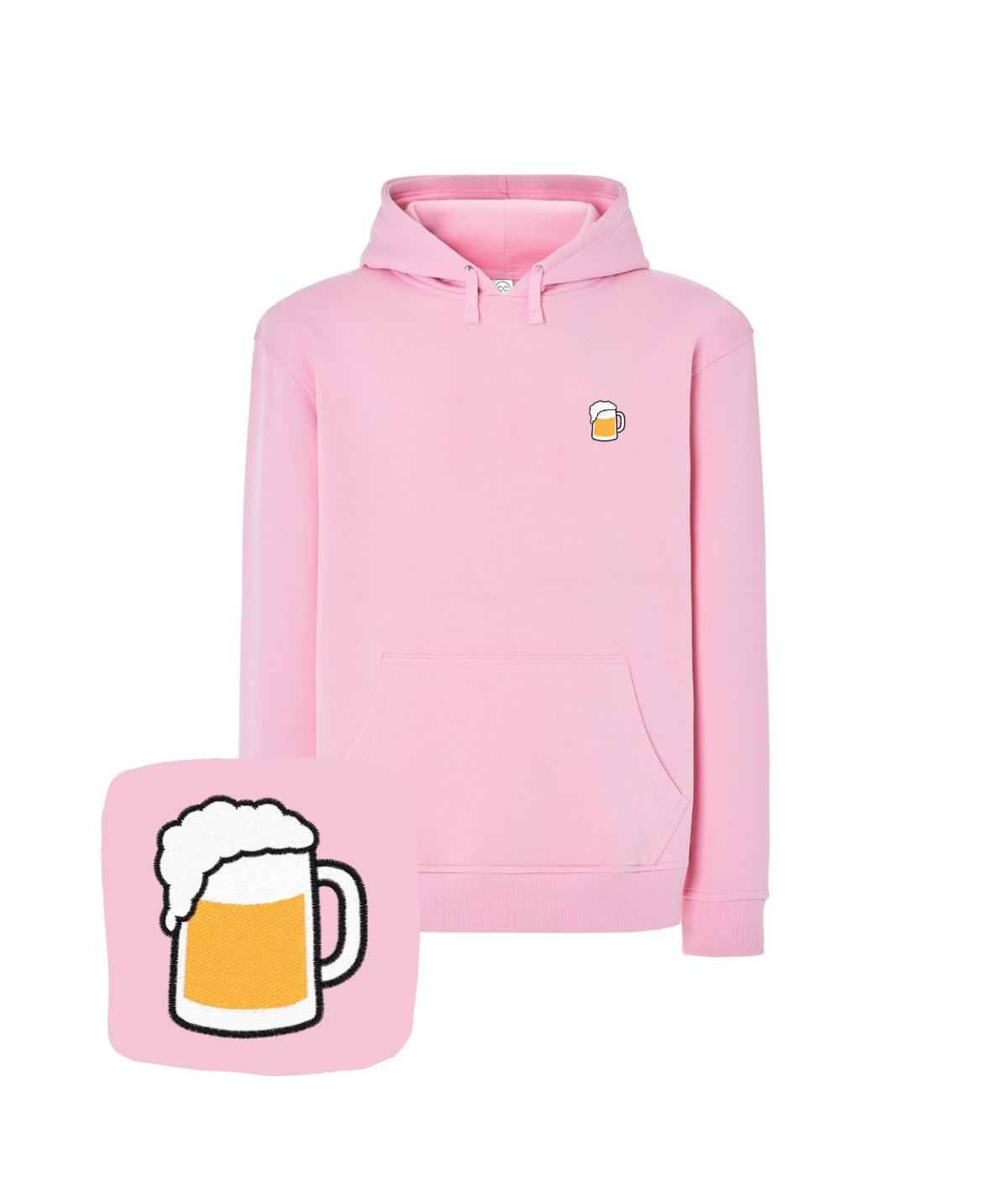Bluza z haftem kufla piwa – minimalistyczna bluza kufel piwa, subtelna elegancja
