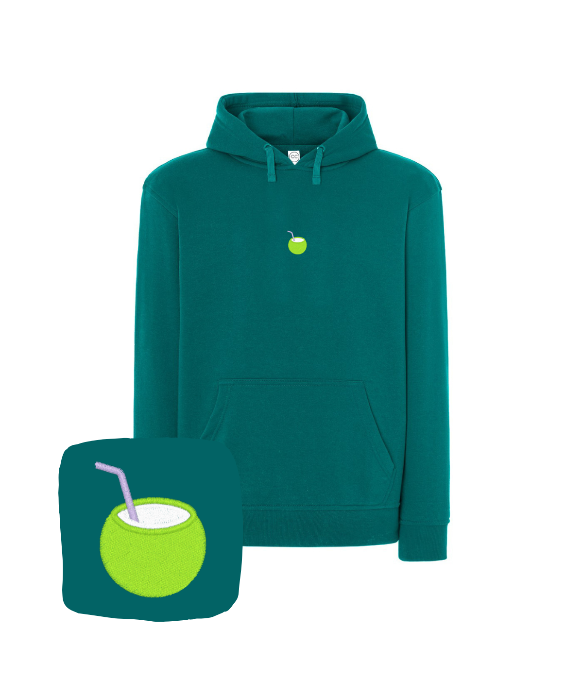 Bluza z haftem kokosa – bluza z ilustracją kokos, artystyczny design