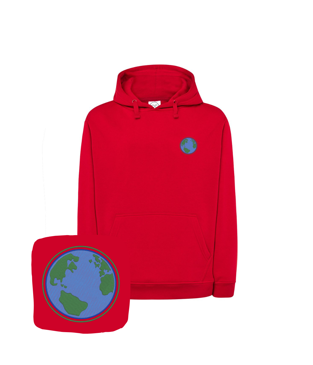Bluza z haftem kuli ziemskiej – bluza kuli ziemskiej w wysokiej jakości bawełna
