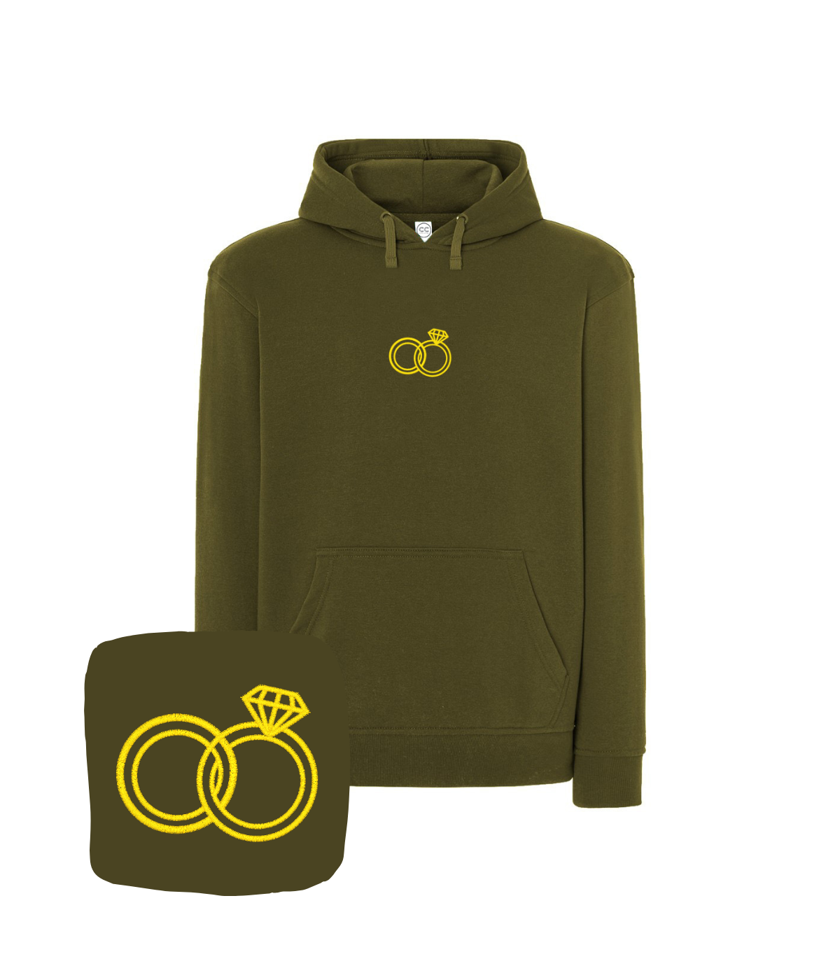 Bluza z haftem obrączek – bluza z haftem obrączki, klasyczny krój