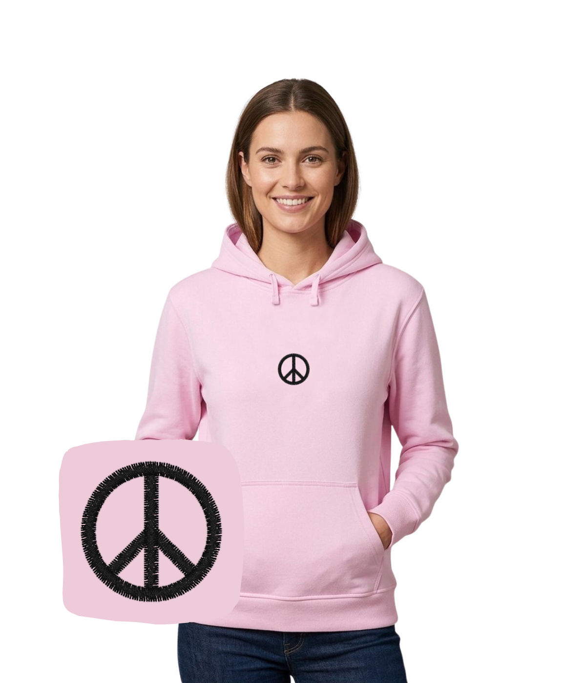 Bluza z haftem peace – bluza peace na zimę, ciepła i wygodna