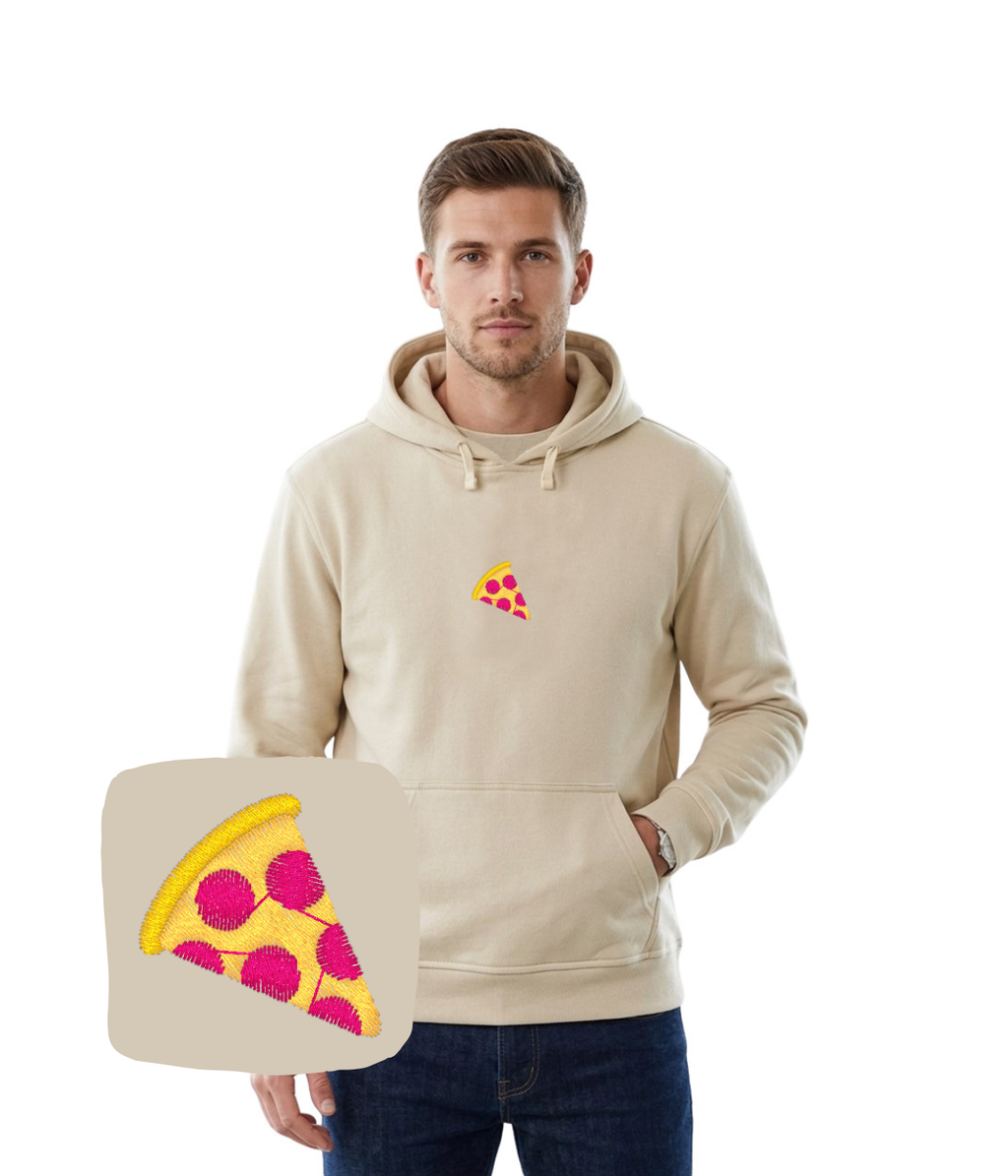 Bluza z haftem kawałka pizzy – bluza pizzy 290g bawełna-poliester, ciepła i wygodna