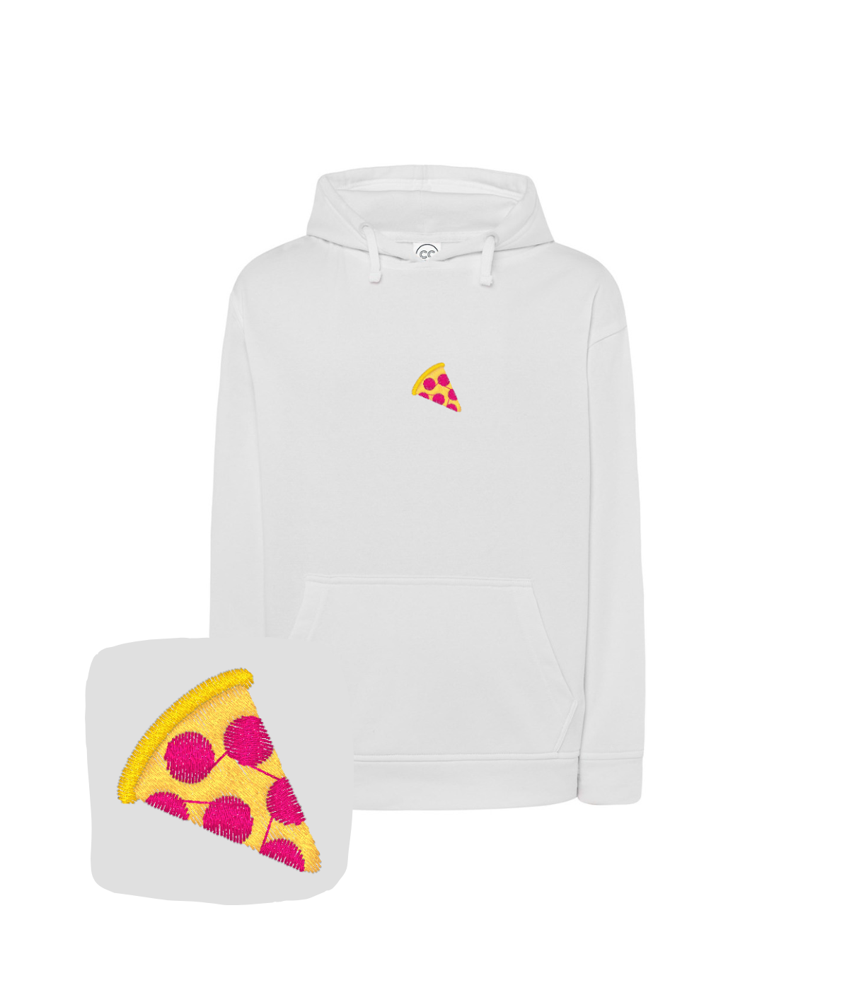 Bluza z haftem kawałka pizzy – bluza pizzy na zimę, ciepła i wygodna