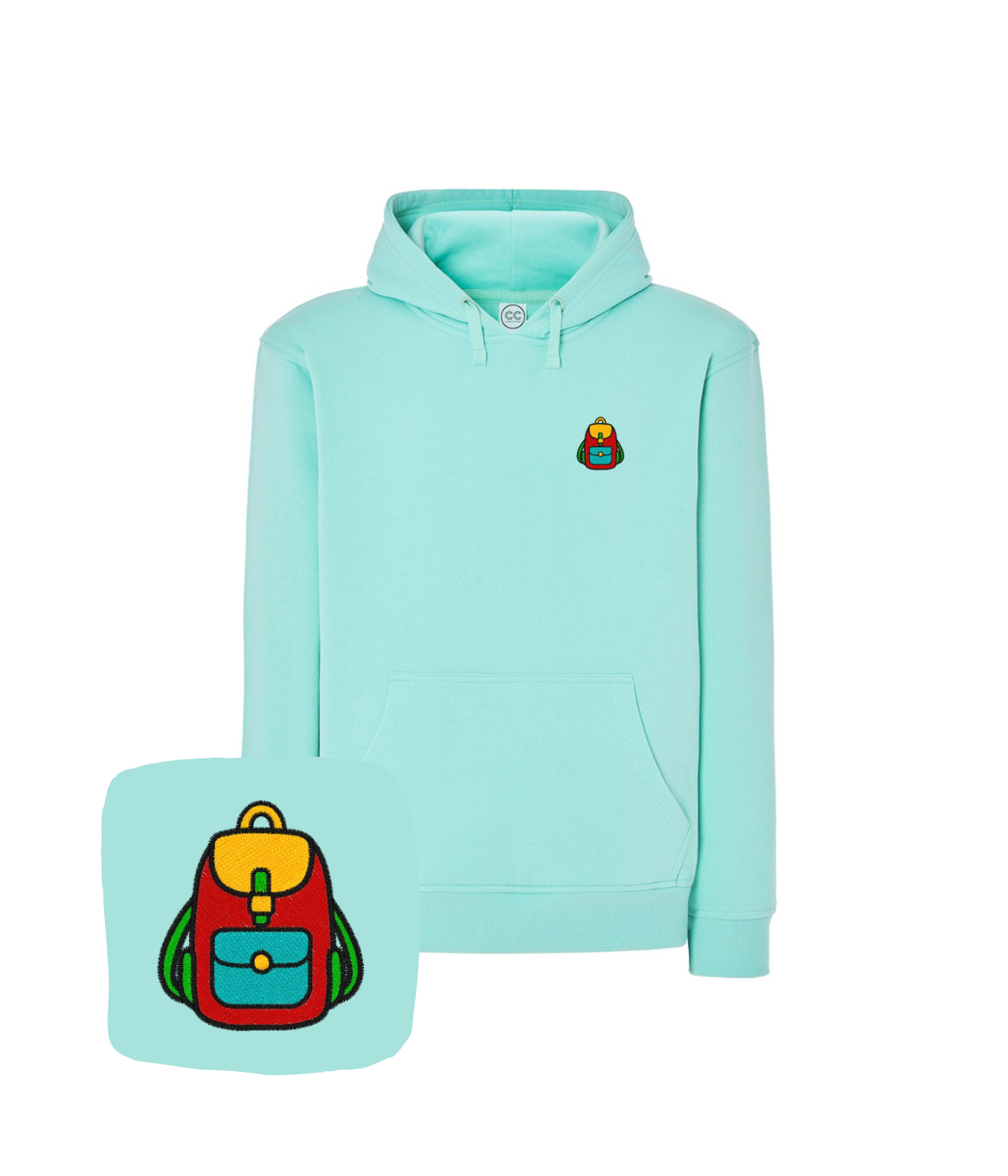 Bluza z haftem plecaka  – stylowa bluza plecak, casual look