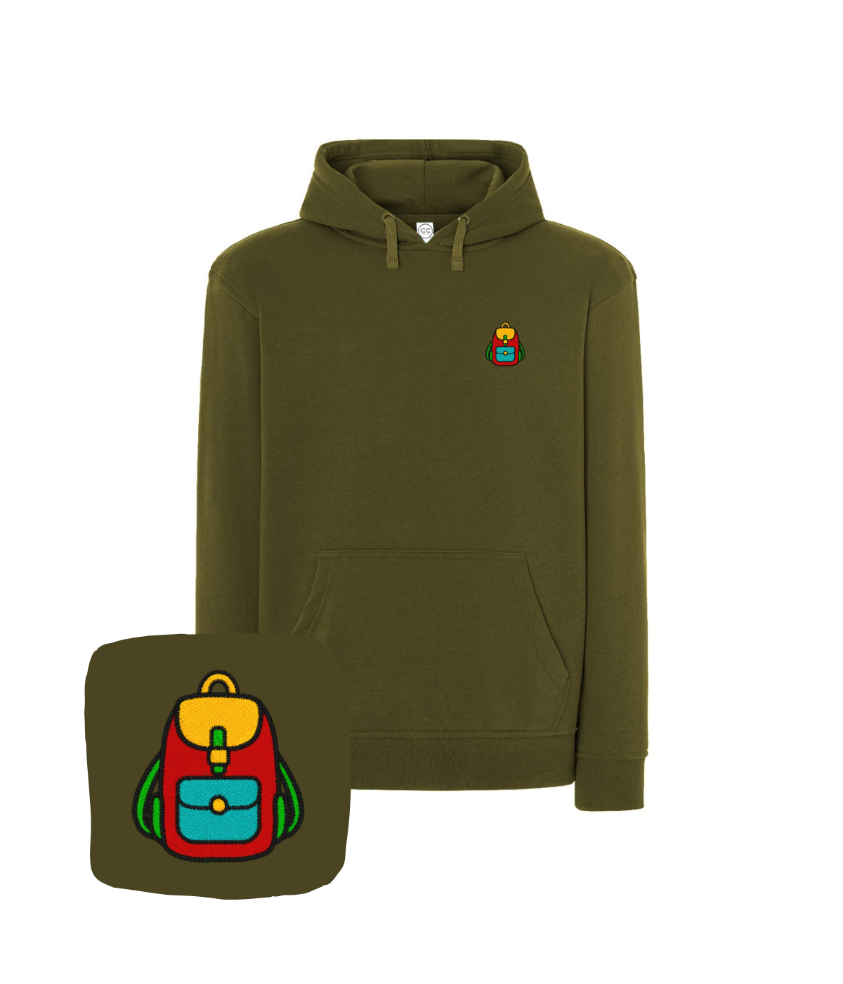 Bluza z haftem plecaka  – unikalna bluza plecak, ręczna grafika