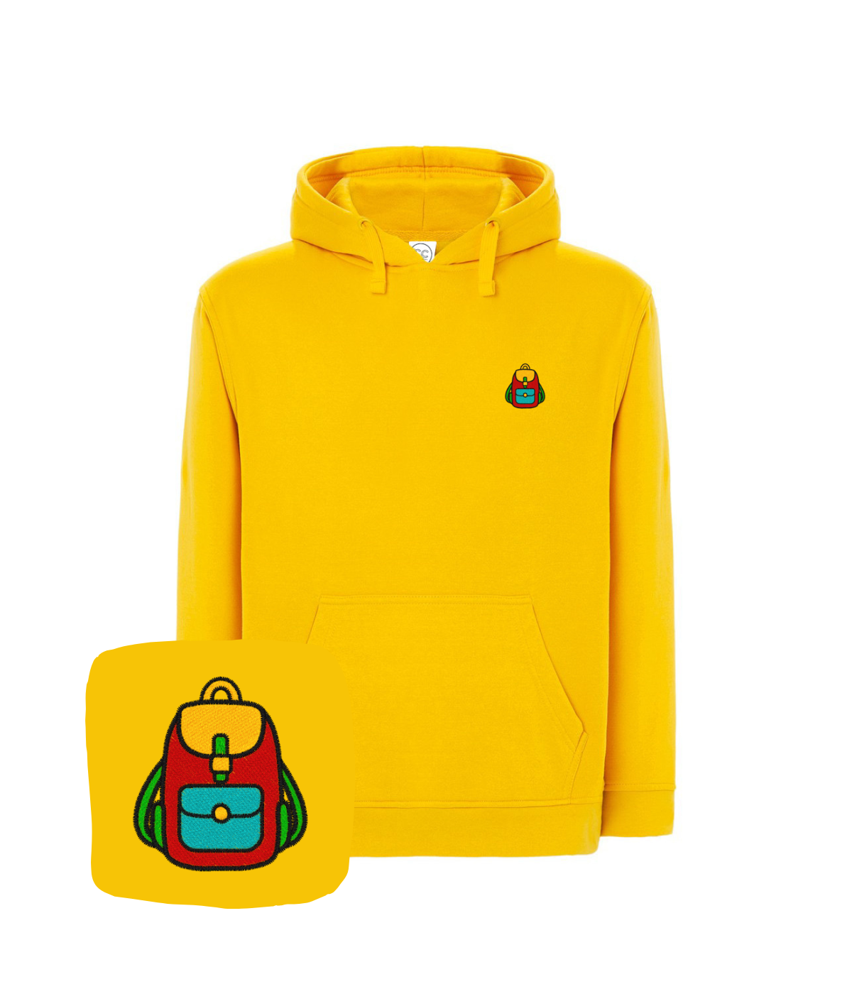 Bluza z haftem plecaka  – bluza z napisem plecak, personalizacja