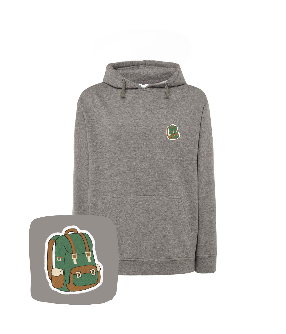 Bluza z haftem plecaka turystycznego – bluza plecak-turystyczny męska, męski fason