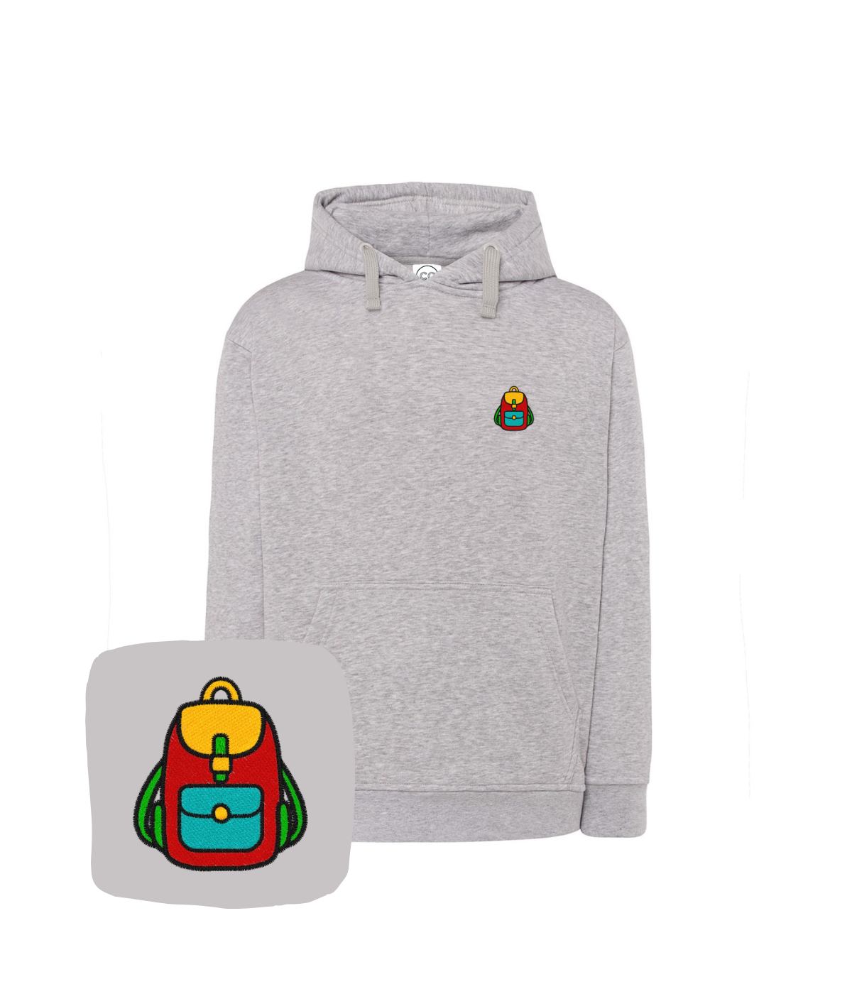 Bluza z haftem plecaka  – nowoczesna bluza plecak, świeży design