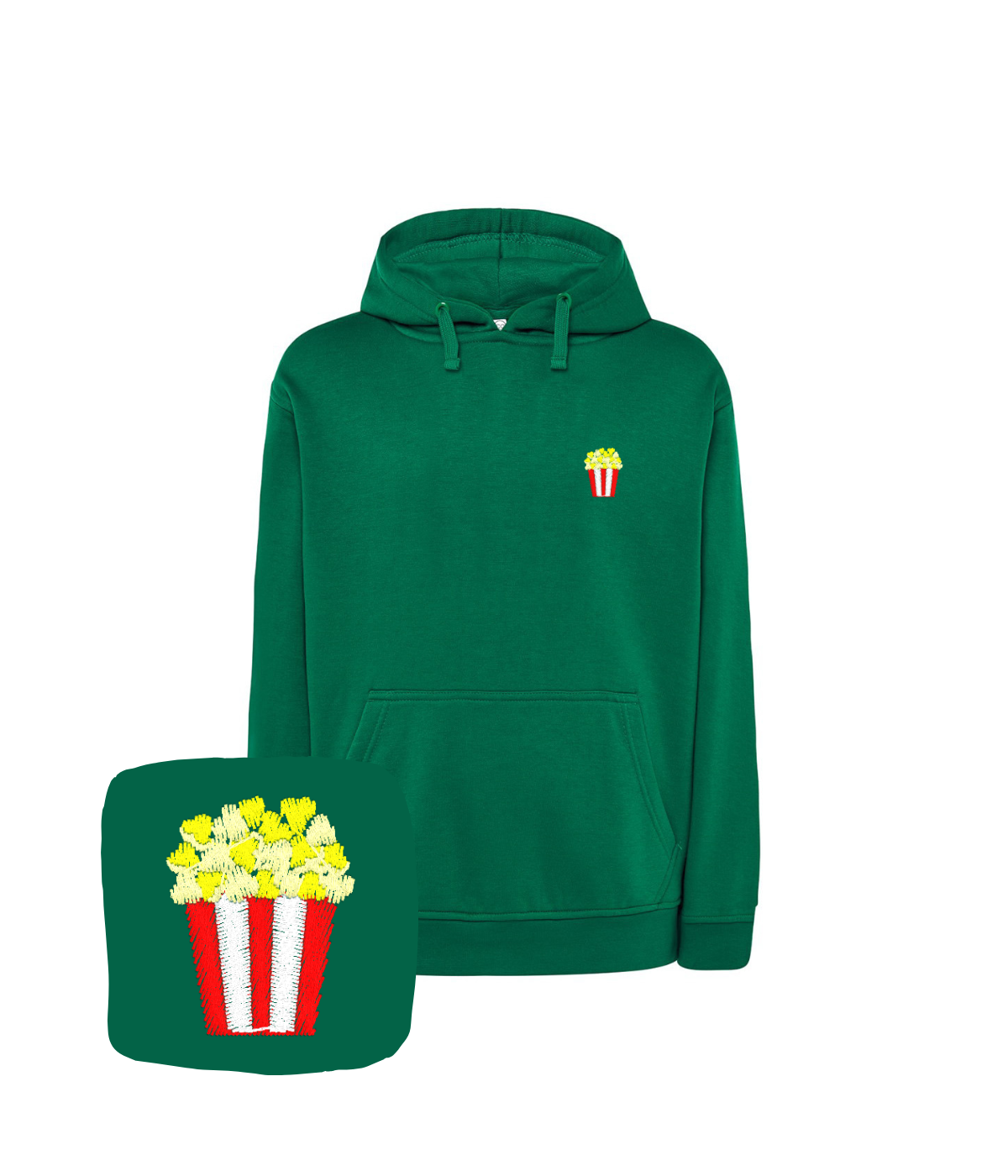 Bluza z haftem popcornu – bluza popcorn slim fit, elegancki fason