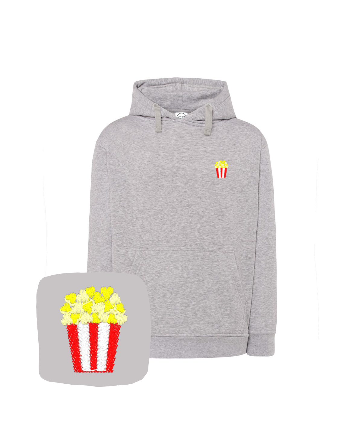 Bluza z haftem popcornu – bluza popcorn oversize, luźny krój