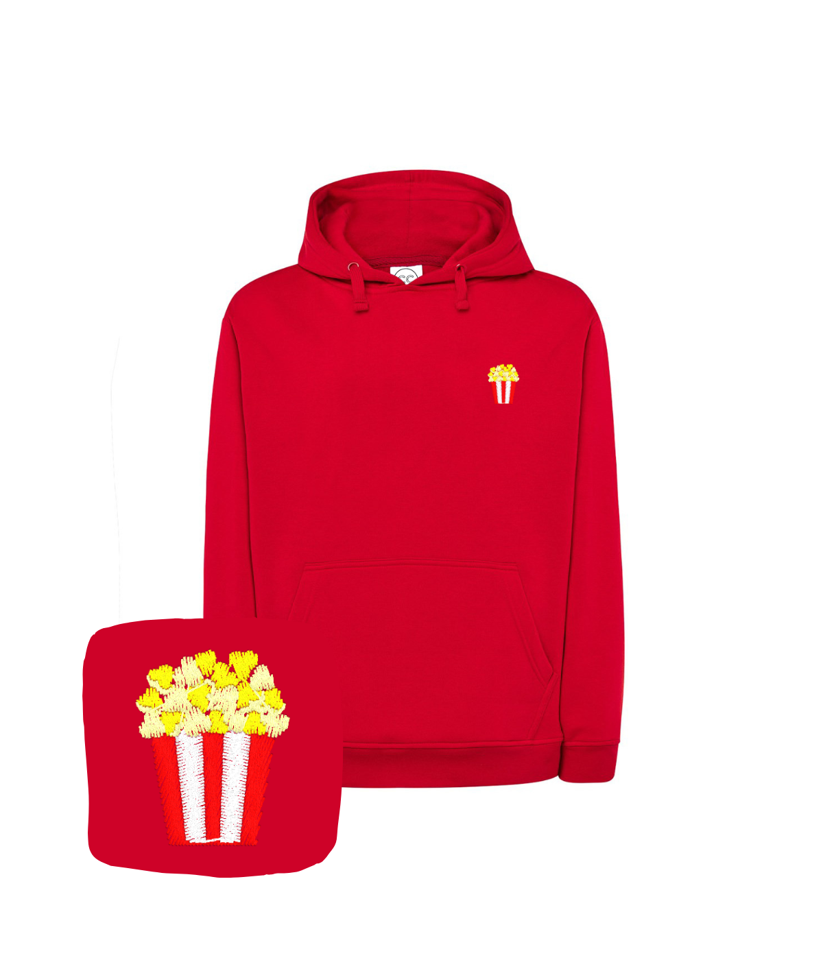 Bluza z haftem popcornu – bluza ze zdjęciem popcorn przerobionego na haft komputerowy