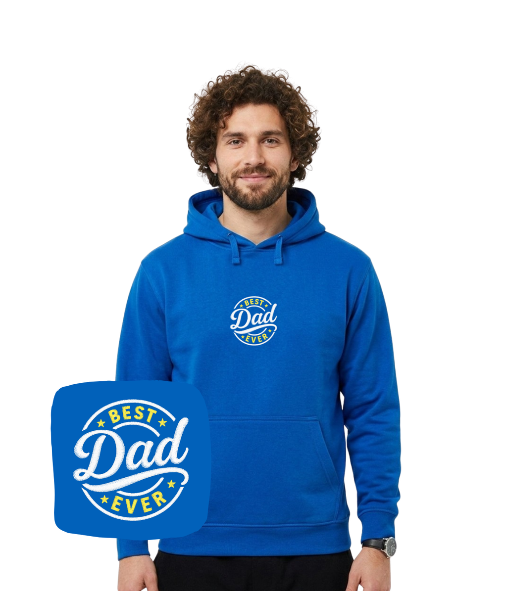Niebieska bluza męska z haftem Best Dad Ever prezent dla taty