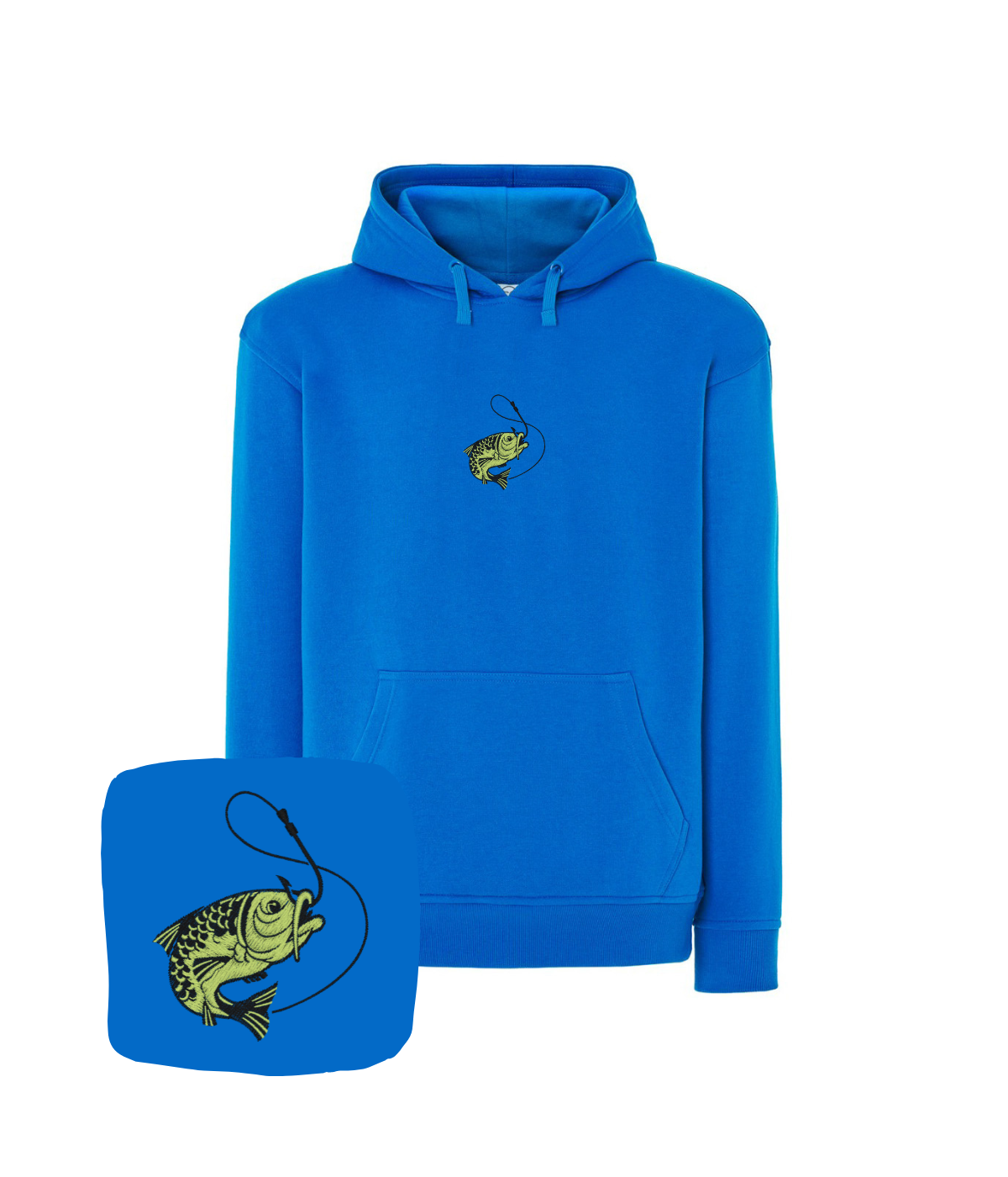Bluza wędkarska z haftem ryby – bluza z haftem ze zdjęcia ryba, portret na odzieży