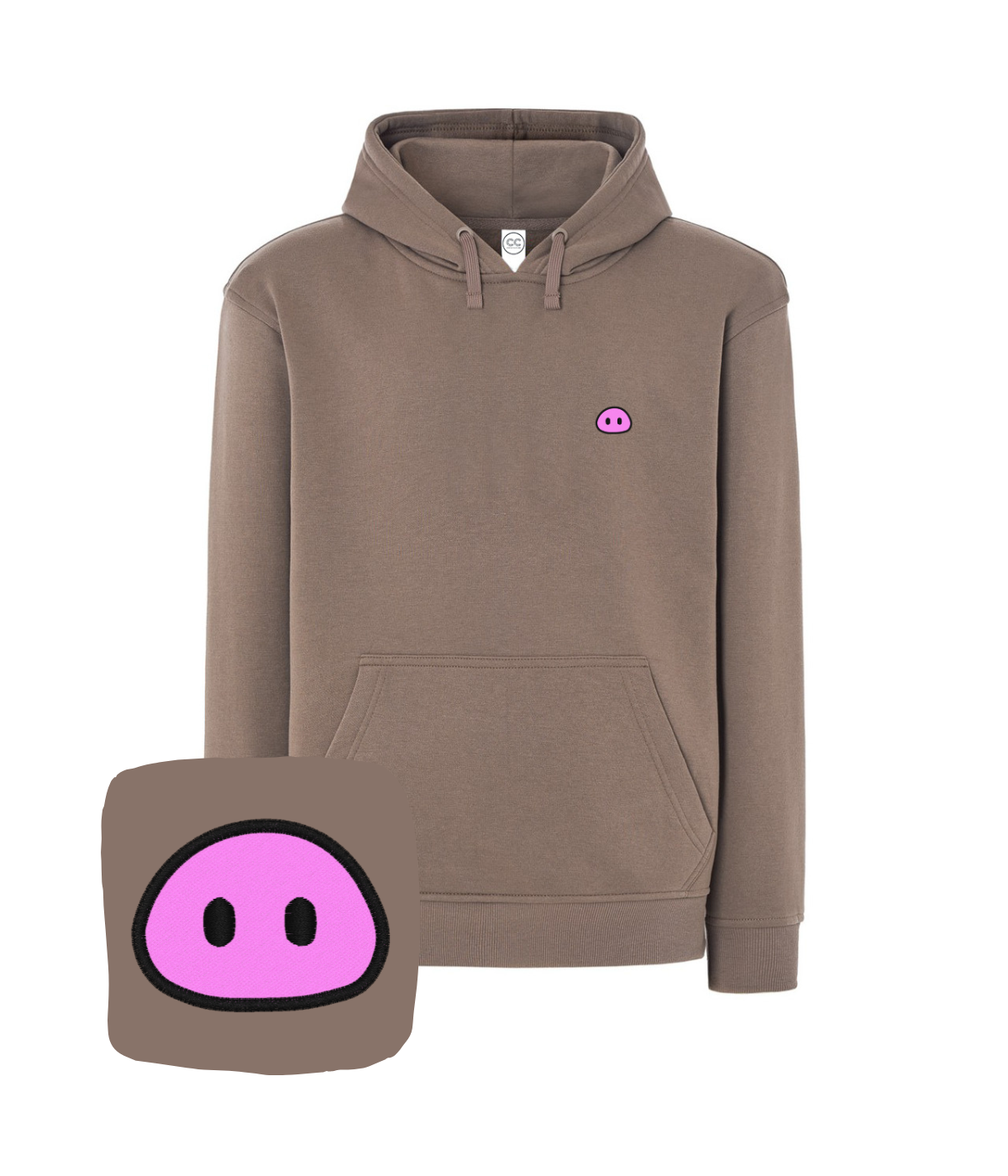 Bluza z haftem ryjka – bluza z haftem ryjka, klasyczny krój