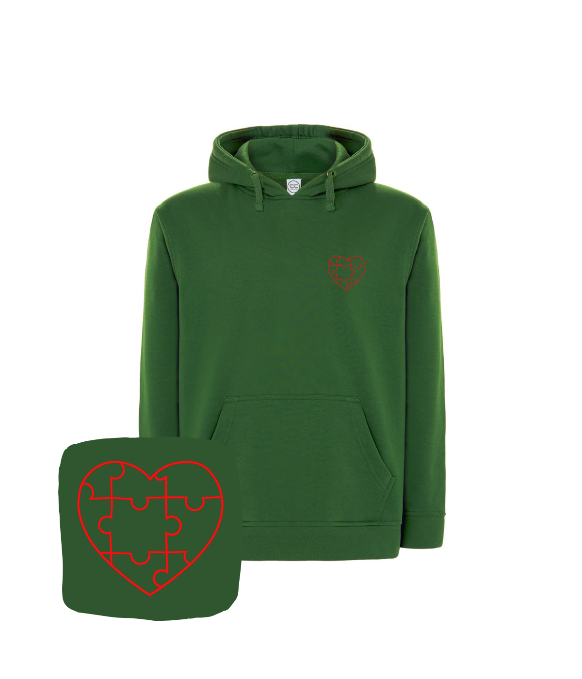 Bluza z haftem serca z puzzli  – bluza serce z puzzli ręcznie zdobiona, limitowana seria