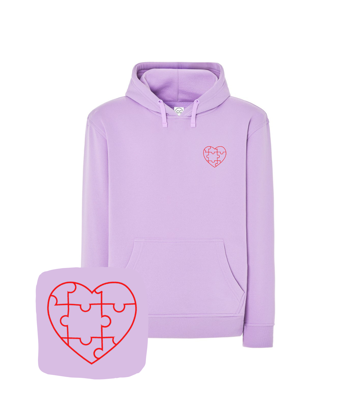 Bluza z haftem serca z puzzli  – bluza serce z puzzli na lato, lekki materiał