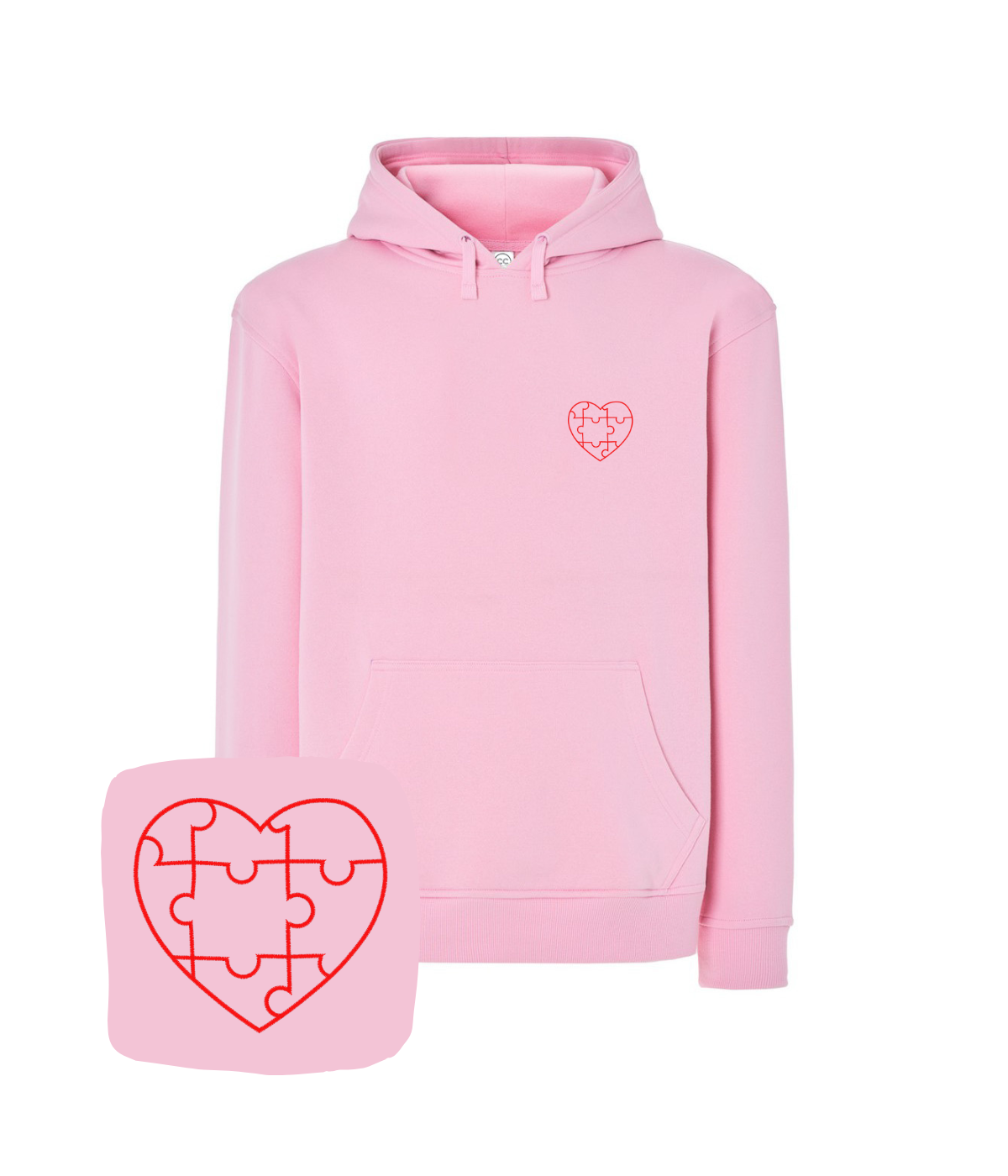 Bluza z haftem serca z puzzli  – bluza serce z puzzli, prezent dla niego