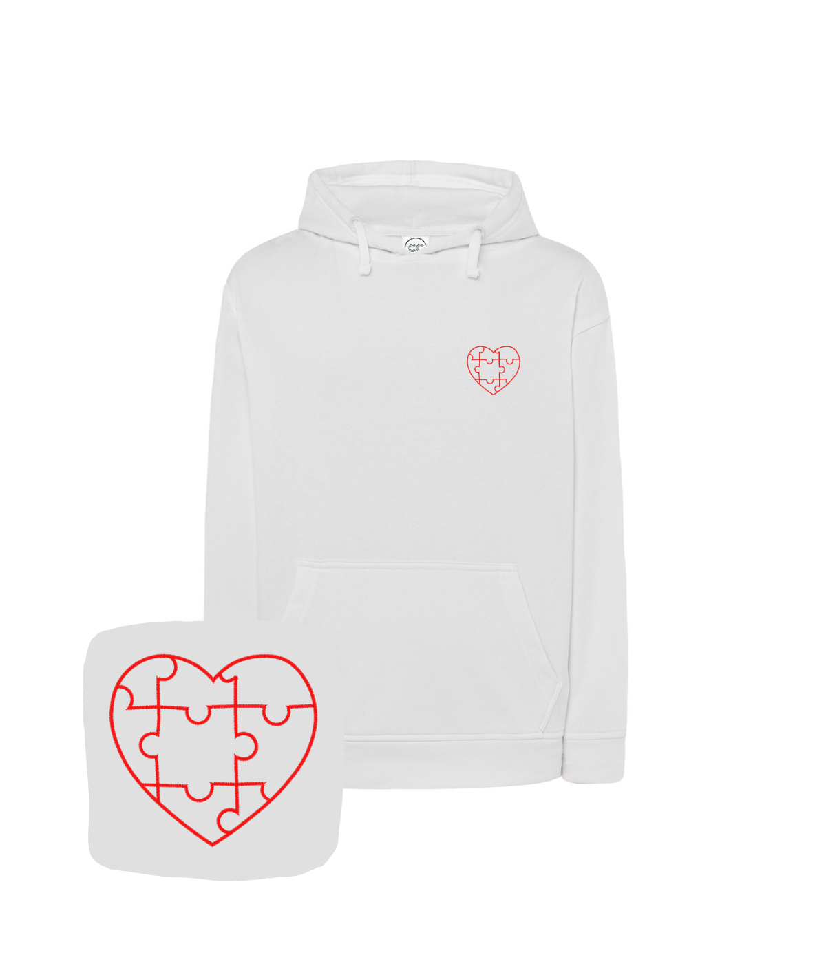 Bluza z haftem serca z puzzli  – bluza serce z puzzli szybka wysyłka, polska produkcja