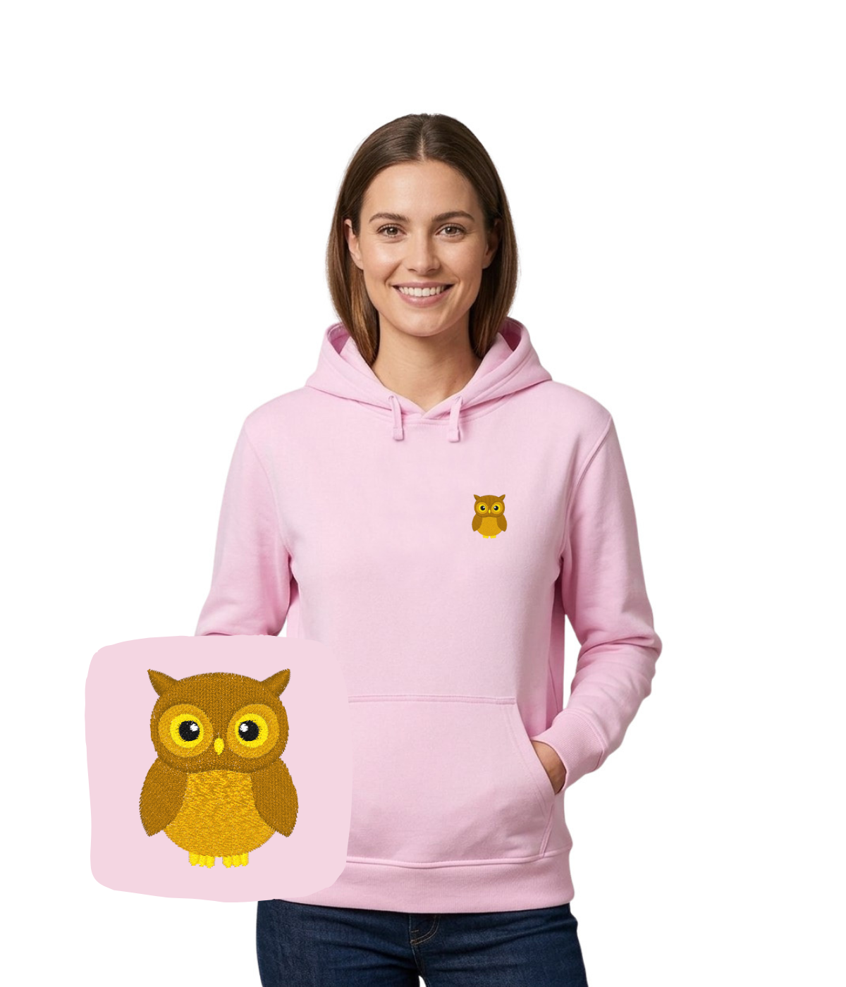 Bluza z haftem sowy – bluza z grafiką sowy, druk cyfrowy