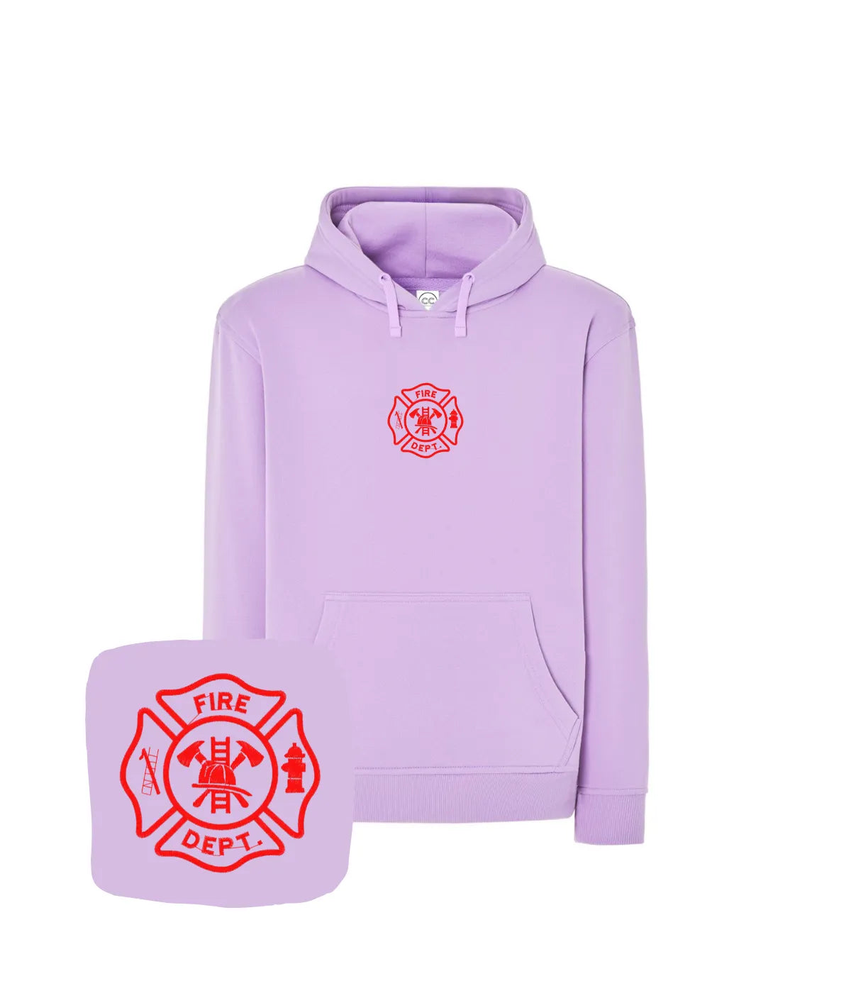 Fioletowa bluza strażacka z haftem Fire Dept - oryginalny prezent dla strażaka.