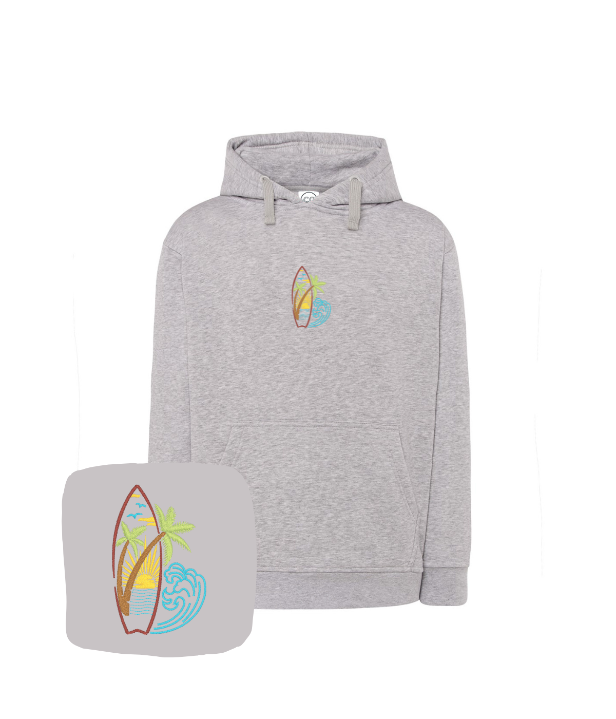 Bluza z haftem surfingu – bluza surfing 290g bawełna-poliester, ciepła i wygodna
