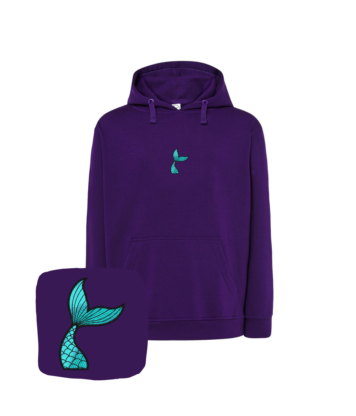 Bluza z haftem ogona syreny – bluza syreny z wyszytym logo, strój pracownika