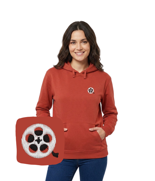 Bluza z haftem szpuli filmowej – bluza z wyszytym wzorem szpula filmowa, profesjonalne wykończenie