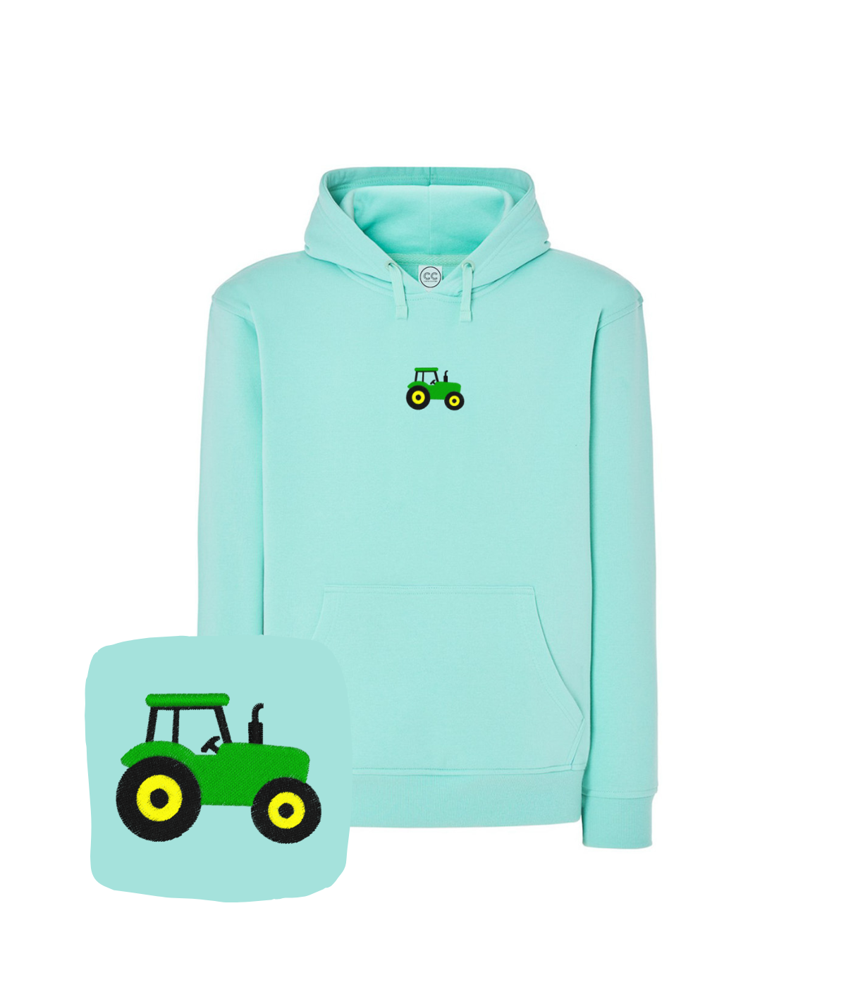 Bluza z haftem traktora – bluza z motywem traktor, nowoczesna grafika