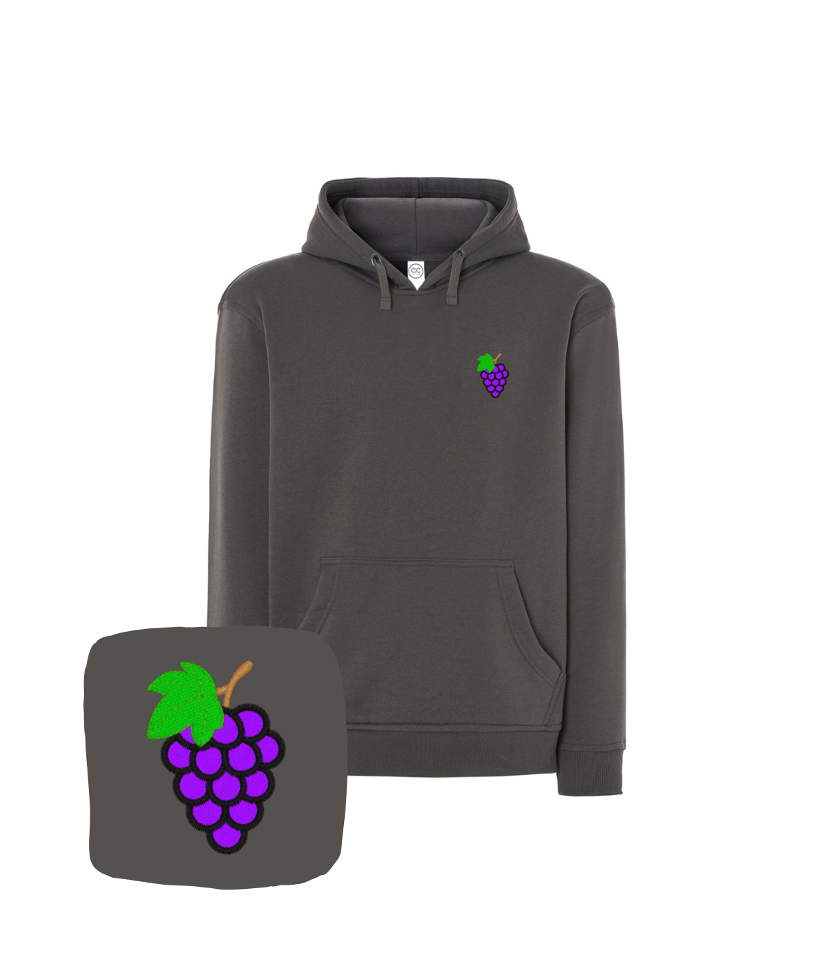 Bluza z haftem winogron – bluza winogoron klasyczny krój, dopasowana
