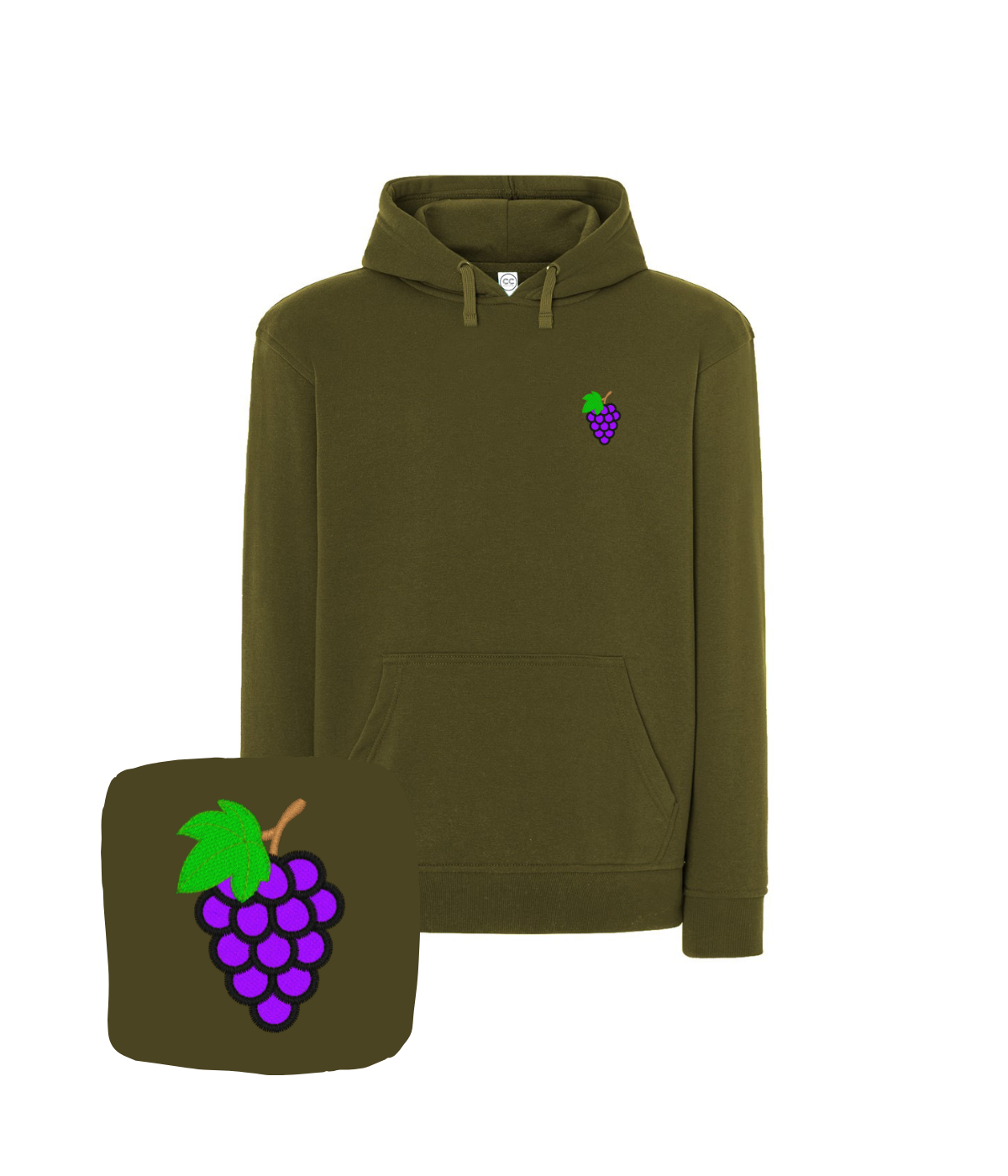 Bluza z haftem winogron – bluza winogoron dostępna w wielu rozmiarach