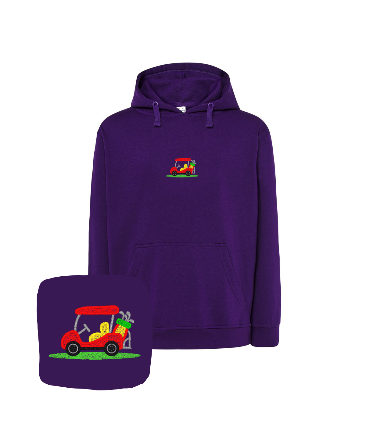 Bluza z haftem wózka golfowego – bluza z oryginalnym designem wózek golfowy