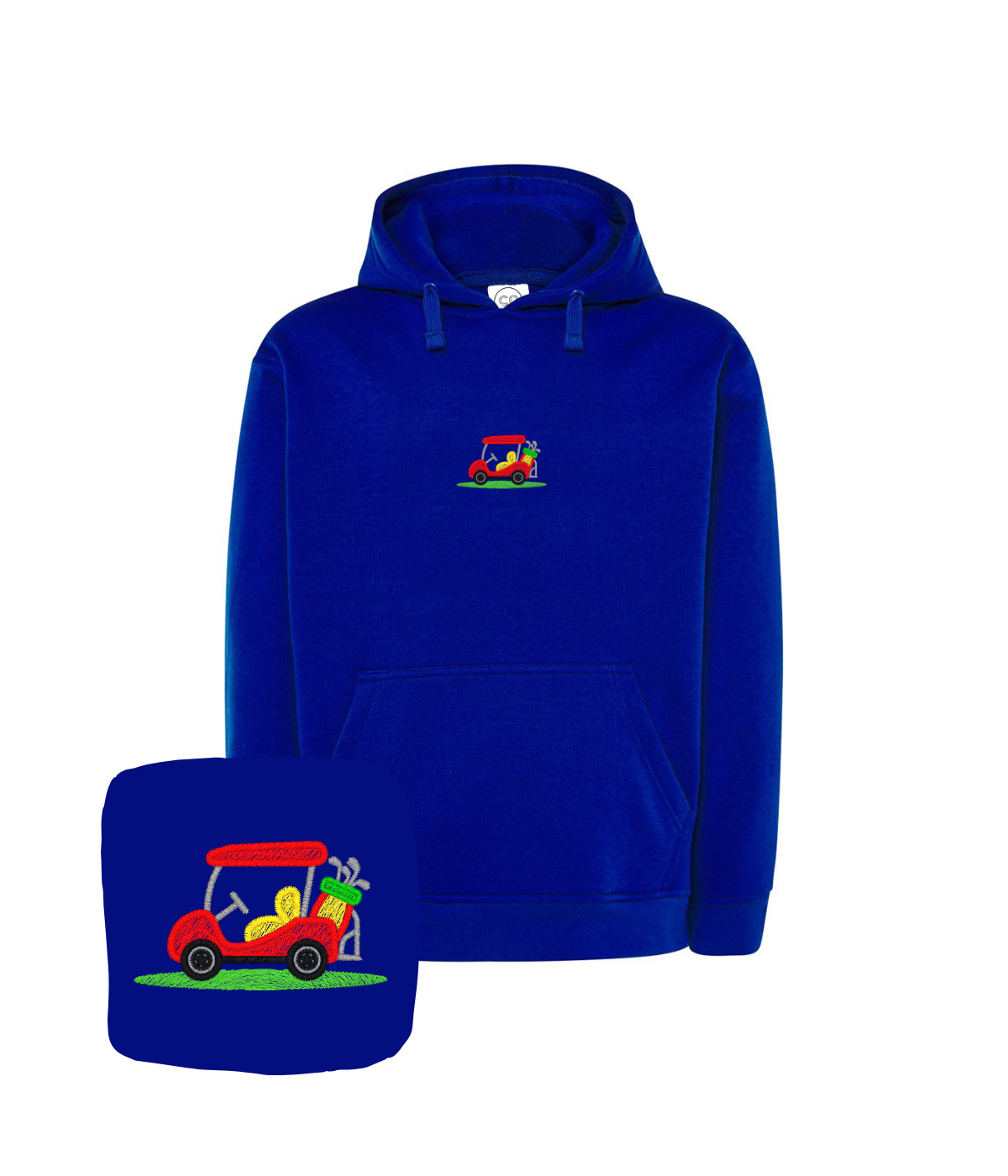 Bluza z haftem wózka golfowego – bluza z nadrukiem wózek golfowy, premium bawełna