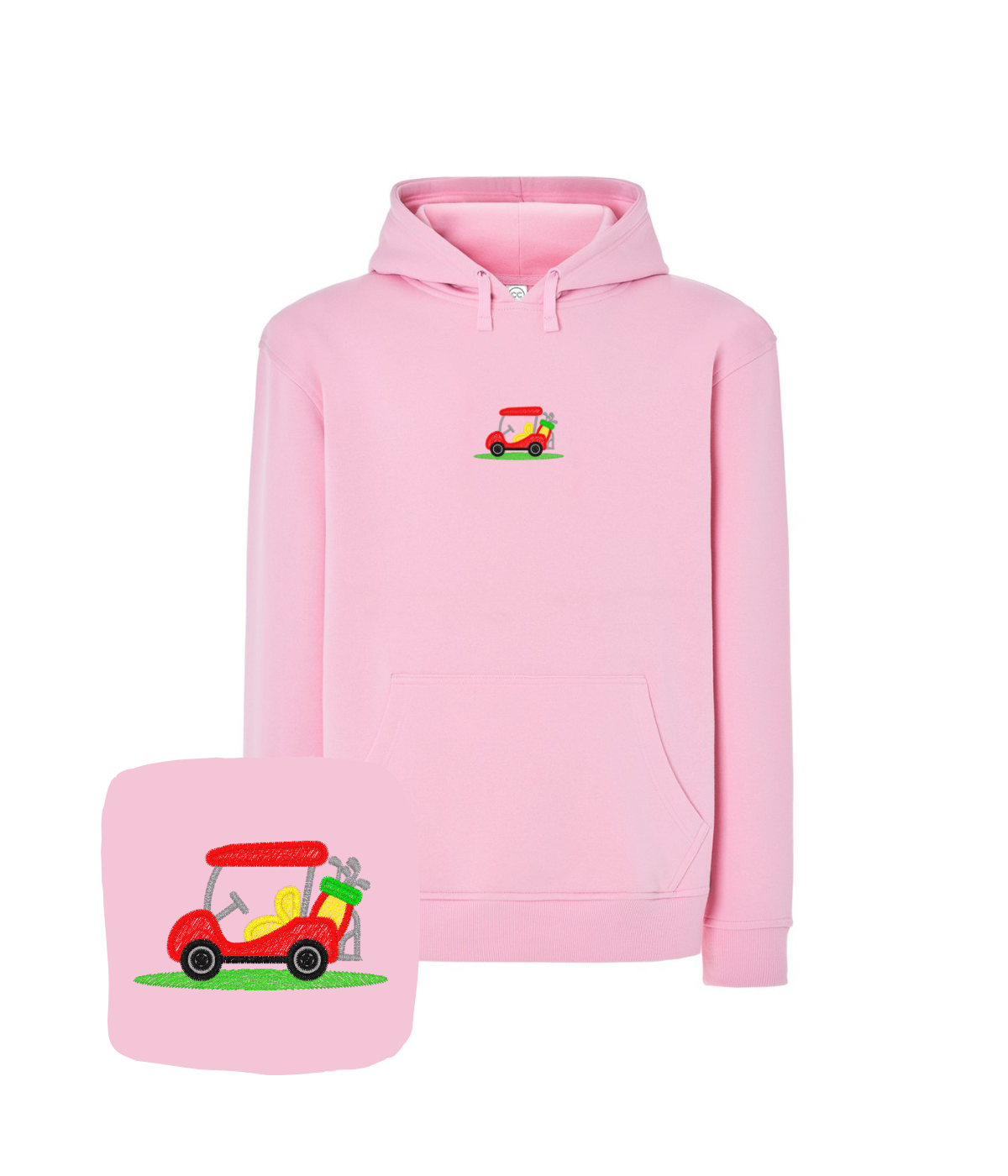 Bluza z haftem wózka golfowego – bawełniana bluza wózek golfowy, miękka i oddychająca